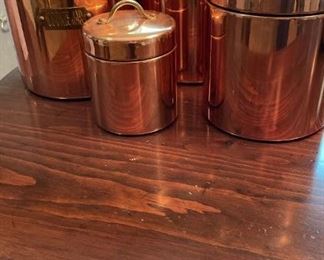Copper and Brass Canister Set