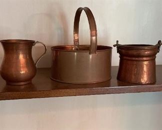 Copper Pail, Basket and Cup