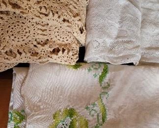 Cross Stitch and Lace Linens
