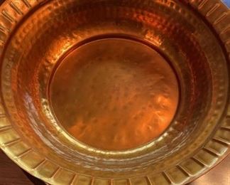 Large Copper Bowl in Hammer Finish
