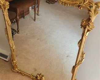 Ornate Gold Colored Entry Mirror