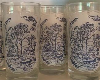 Royal Currier And Ives Iced Tea Glasses