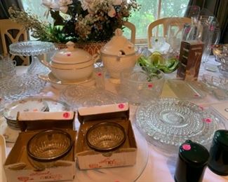 Crystal, soup tureens