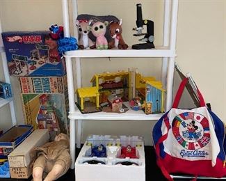 Hot Wheels 1980s play sets, Sharper Image RC fighting  robot set.   