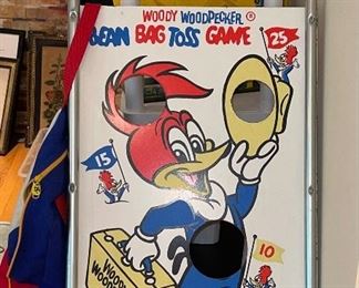 1960s Woody Woodpecker Bean Bag Corn Hole activity game.