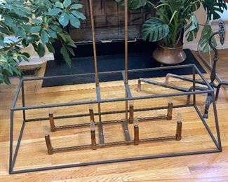 Modern Geometric Steel Dining Room Chandelier w/ all orig hardware.  