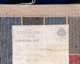 Label for Large Memphis Style Designer Rug designed by Christian Duc