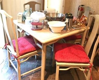 Pickled Wooden Kitchen Dinette Set w/ 4 chairs