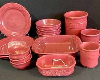 Longaberger “paprika” Pottery Dishes Inc. Embossed Dish, Canister, Casserole, Plates and more!