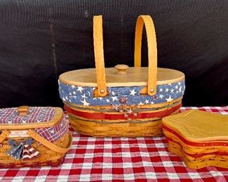 Longaberger Independence Baskets All signed and dated. 
