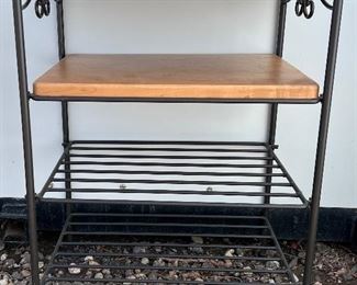 Longaberger Wrought Iron shelf with 2 wooden shelves. 