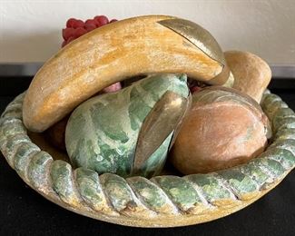 A Pottery Fruit Bowl w Fruit from Nogales, Mexico
