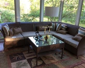 Sectional indoor/outdoor sofa and coffee table