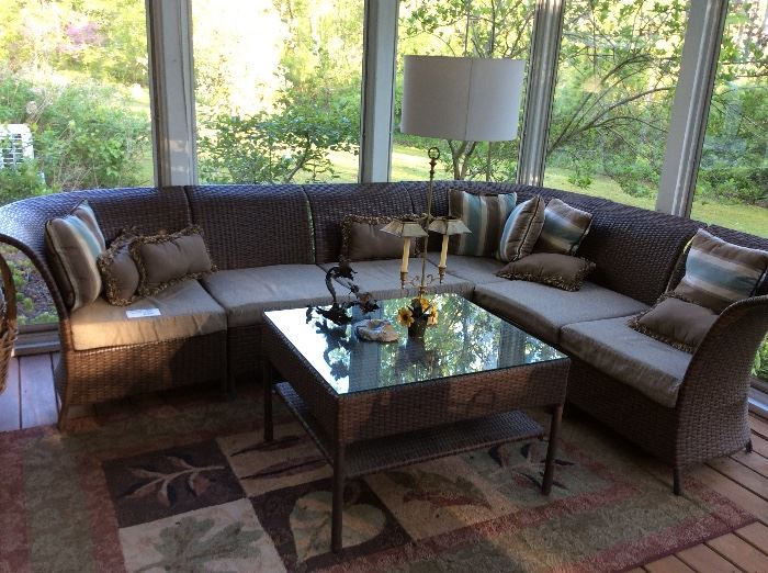 Sectional indoor/outdoor sofa and coffee table