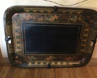 Victorian hand-painted tray