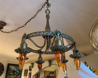 Antique victorian chandelier Art Deco light fixture