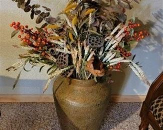 Large Vase with Floral Arrangement - 39"H