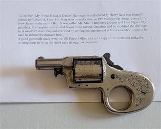.32 Caliber "My Friend Knuckle Duster Derringer- Manufactured by Henry Reid