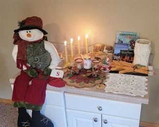 Christmas Decor with Large Snowman 48'