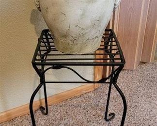 Metal Plant Stand 20"H X 16"W and Terracotta Pot 10" X 12"