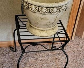 Metal Plant Stand 15"H X 17"W and Terracotta Pot 10" X 13"