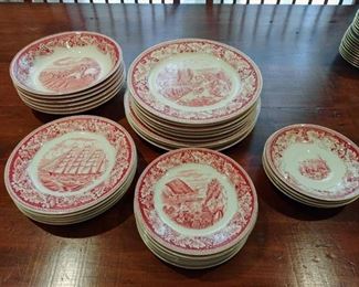 Homer Laughlin "Currie and Ives" china 32 pieces