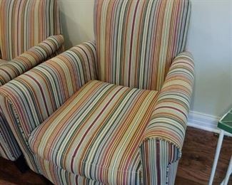 Havertys striped upholstered arm chair