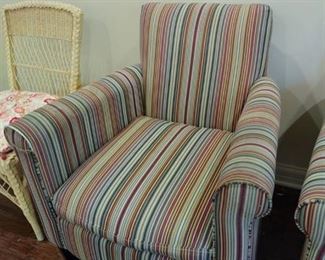 Havertys striped upholstered arm chair