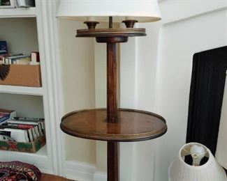 Wooden table with built in lamp 52 x 18 x 12 in