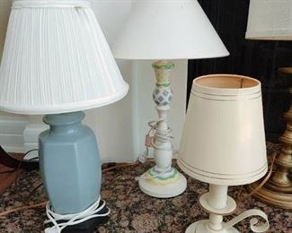Three small table lamps