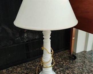 White distressed table lamp
