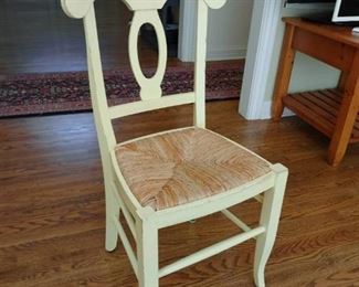 Yellow wooden dining chair