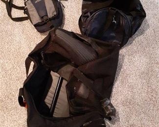 Eddie Bauer duffle bag, back pack and small Sports Illustrated bag