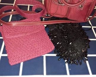Small ladies purse, small bag, and a small beaded bag/clutch.