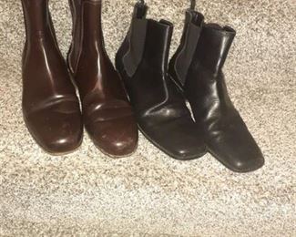 2 pair ladies short boots. Size 8. (Talbot and Tods)