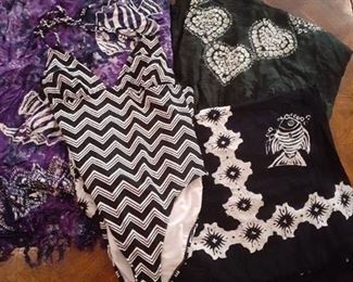 3 Swim suit cover ups or wrap skirts ( one size fits most), also an Old Navy swimsuit size medium