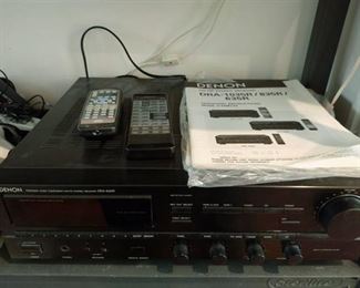 Denon AM FM stereo receiver with 2 remotes