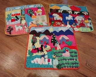 Hand stitched placemats