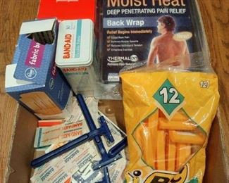 First aid items and razors