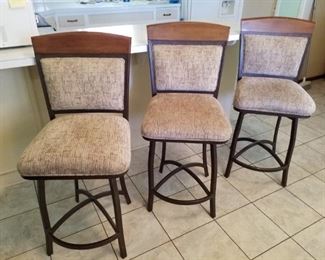 3 cushioned bar stools