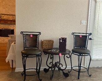 Bar stools and side table 