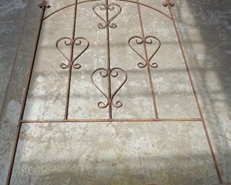 Tall  Iron Vintage Trellis with fleur de lis tops, and hearts