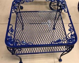 Woodard Chantilly Rose Square Table with Mesh Shelf