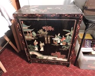 Asian painted cabinet 