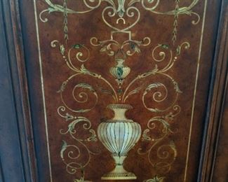 Side detail of the Theodore Alexander chest. 