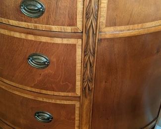 Close-up of the fine details on the demilune chest. 