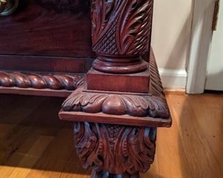 Fantastic carving details in the Empire chest.