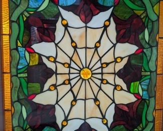 Backlit stained glass panel.