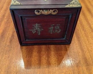 Here's the wooden/brass box of the 920's Asian mahjong set.