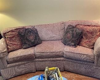 Curved sofa (not a good pic). This sofa is beautiful ant like new 